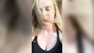 Hot German milf shows her long awesome pussy lips