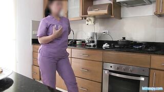 Step mom with huge round ass works as a maid and gets fucked by the boss