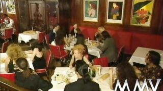 MMVFILMS - Hot slags fucking at dinner gangbang in classive movie (Dolly Golden)
