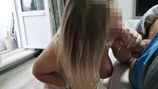 Stepdaughter love stepfather, she likes his big fat dick, she quietly comes to his room and sucks his big dick until no one sees