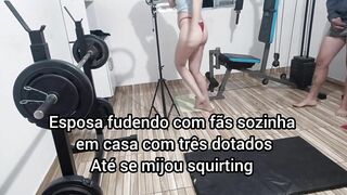 A casadinha com três dotados até se mijou ( squirting )