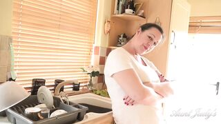 AuntJudys - Your Busty Mature Housewife Eva Jayne Gives You JOI in the Kitchen