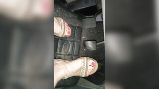 Pedal pumping in sandals hot feet