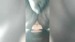 BBW TS GOES BALLS DEEP ON HER DILDO.