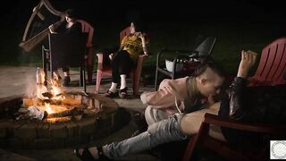 Campfire blowjob with smores and harp music