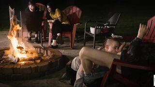 Campfire blowjob with smores and harp music