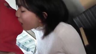 An 18-year-old black-haired Japanese beauty. She enjoys blow job and shaved pussy creampie sex. Uncensored