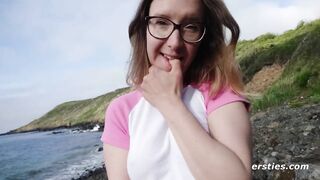 Ersties - Petite Amelia Plays With Herself Next to the Ocean