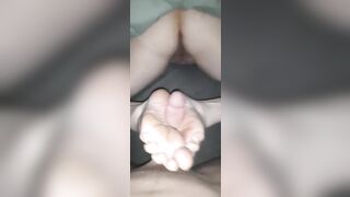 Amateur foot job