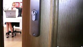 Czech Blonde Fucks in Office video starring Cristal Caitlin - Mofos.com