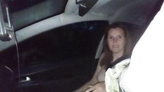 the wife rides naked in the car, walks naked and fucks in the ass with sperm.