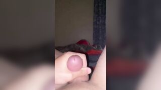 Jerking my big cock and shooting a massive load