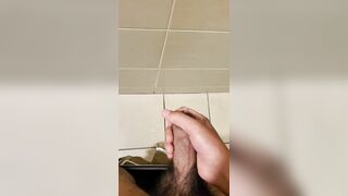 Bathroom cumshot