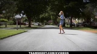 Athletic slut rides a big cock