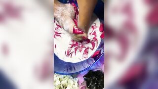 Rose milk foot bath