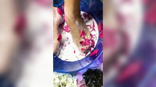 Rose milk foot bath