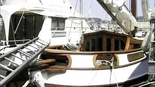 Small titted German blonde gets her asshole banged on a boat
