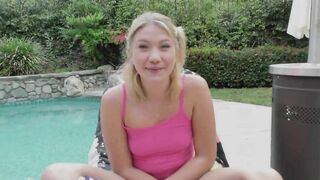 Petite Freckled Blonde Has Second Thoughts Seeing Her First Huge BBC