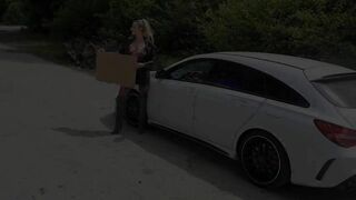 Horny housewife MILF gets fucked in the parking lot