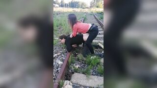 Anal training and throat fuck on the train tracks. Full video on my Onlyfans ( link in bio)
