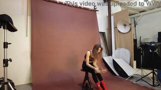 Maria stripping for photographer