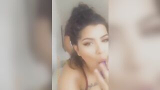 Latina squirts all over big dick