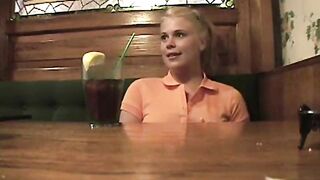 Little Summer Secretly Finger her pussy at the restaurant