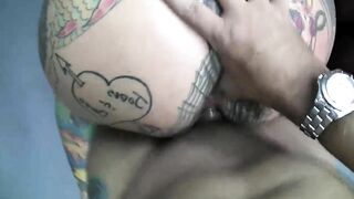 Crazy tattooed milf banged really hard!