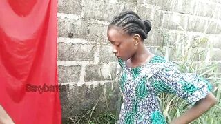 Adaobi caught pissing in a farm land and got her pussy punished by areaboy BBC