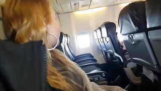 ** NEW **PUBLIC AIRPLANE Handjob and Blowjob