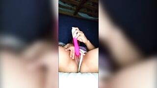 Masturbating Latina likes it hard, watch her pussy get wet