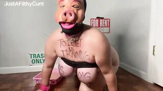 Fuckpig porn justafilthycunt pissing oinking squealing