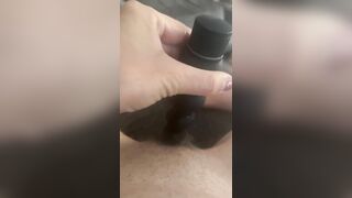 Early morning orgasm with my black vibrator