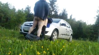 Bends me on the hood of the car and fucks me like a PIG PART 2