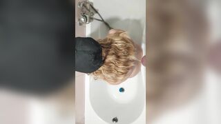 Piss shower for blondie