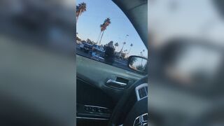 MILF Masturbates and Squirts with Huge Cucumber in Grocery Store Parking Lot