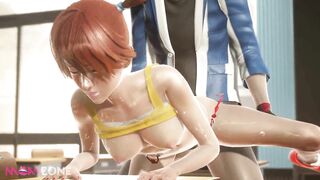 Ash fucking lovely sweet redhead Misty in doggy position at school class Pokemon 3D render hentai uncesored