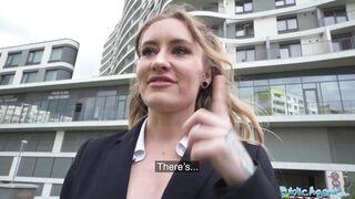 Public Agent Hot hotel worker fucks a big fat cock in a public washroom in POV