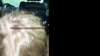 Sucking black cock in car