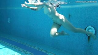 Sheril Blossom Teen From Russia Swims In The Pool