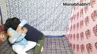 Beautiful Monabhabhi did full masti and full romance alone with her husband