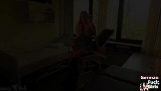 German blonde is fucked by the gynecologist