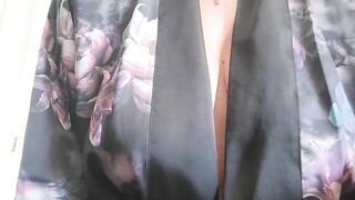 POV sexy milf Munichgold with a hairy pussy mastrobates for you and oils her big tits and jerks off with me