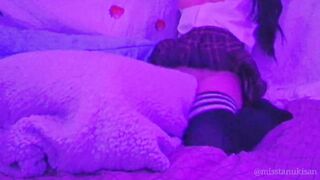 Impregnating my pillow with girl pussy juice humping pillow after school in uniform soft moan teen
