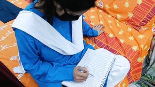 Desi School Girl Caught And Fucked While She is Making Naughty Drawing