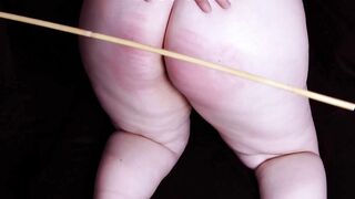 DDLG Caning - Chubby BBW hottie gets spanked & pussy fingered - amateur daddy & little session
