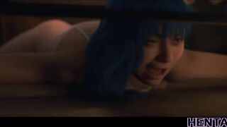 REAL LIFE HENTAI - Chick With Blue Hair Fucked By Alien Monster