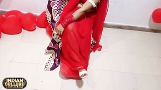 Fucking My Sexy Indian Girlfriend On Valentines Day In Red Sari