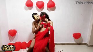 Fucking My Sexy Indian Girlfriend On Valentines Day In Red Sari