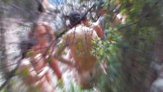Dark haired whore from France in her first outdoor gangbang